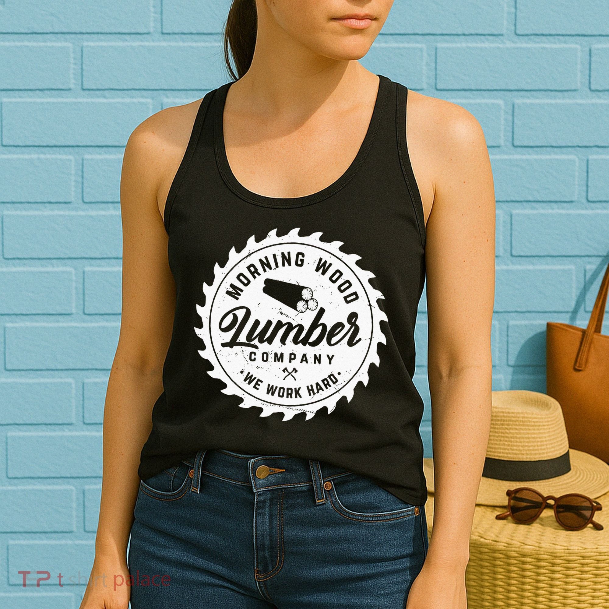Retro Morning Wood Lumber Company Camping Woodman Women's Tank Top