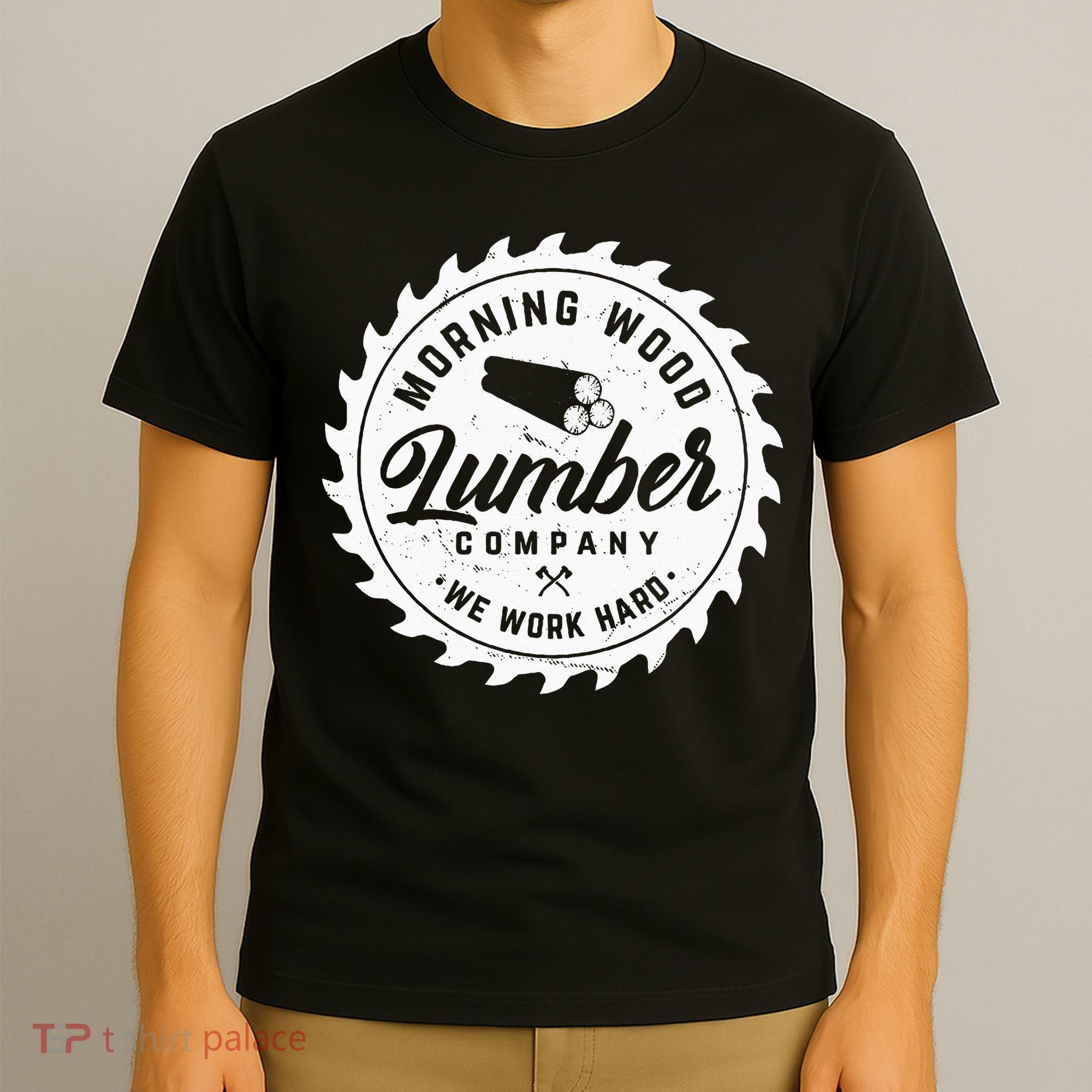 Retro Morning Wood Lumber Company Camping Woodman T-Shirt