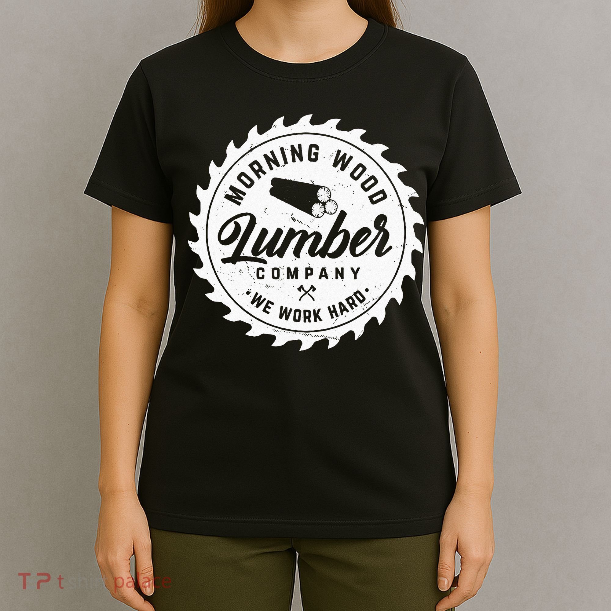 Retro Morning Wood Lumber Company Camping Woodman T-Shirt