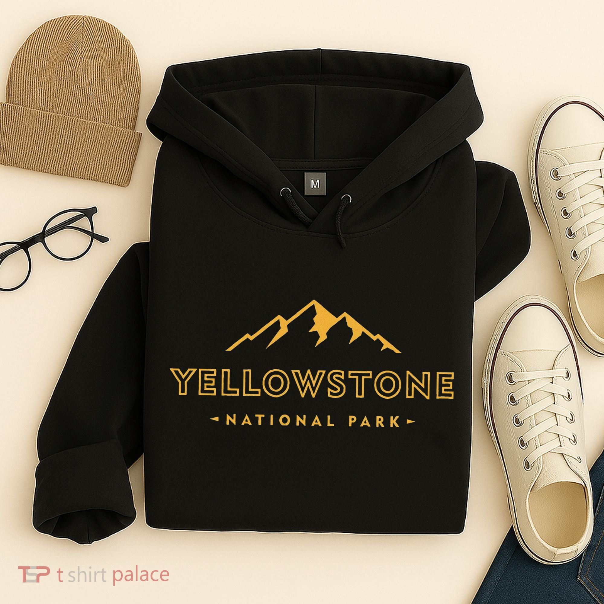 Retro Mountain Yellowstone National Park Hiking Souvenir Hoodie