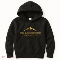 Retro Mountain Yellowstone National Park Hiking Souvenir Kids Hoodie thumb 0