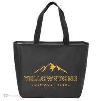 Retro Mountain Yellowstone National Park Hiking Souvenir Tote Bag thumb 0