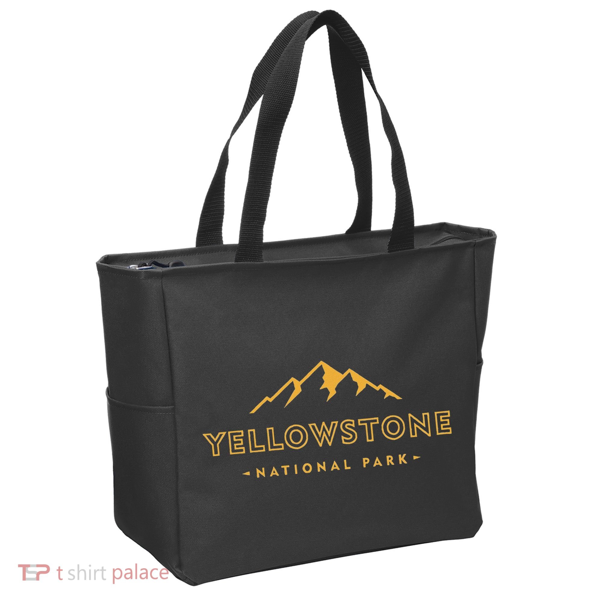 Retro Mountain Yellowstone National Park Hiking Souvenir Tote Bag