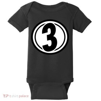 Racing Number 3 Baby Bodysuit