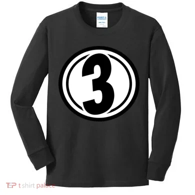Racing Number 3 Kids Long Sleeve Shirt