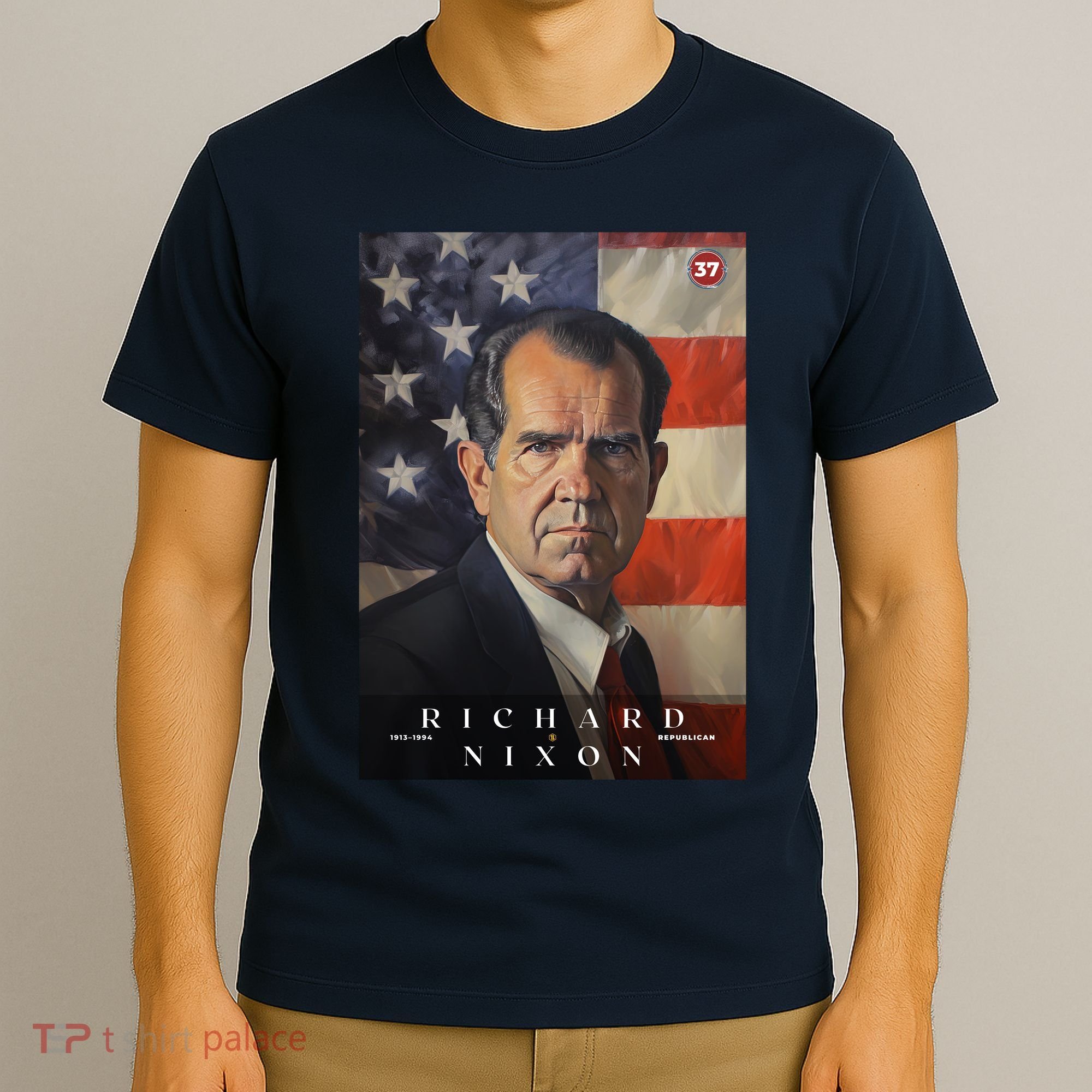Richard Nixon 37th President Of The United States Portrait T-Shirt