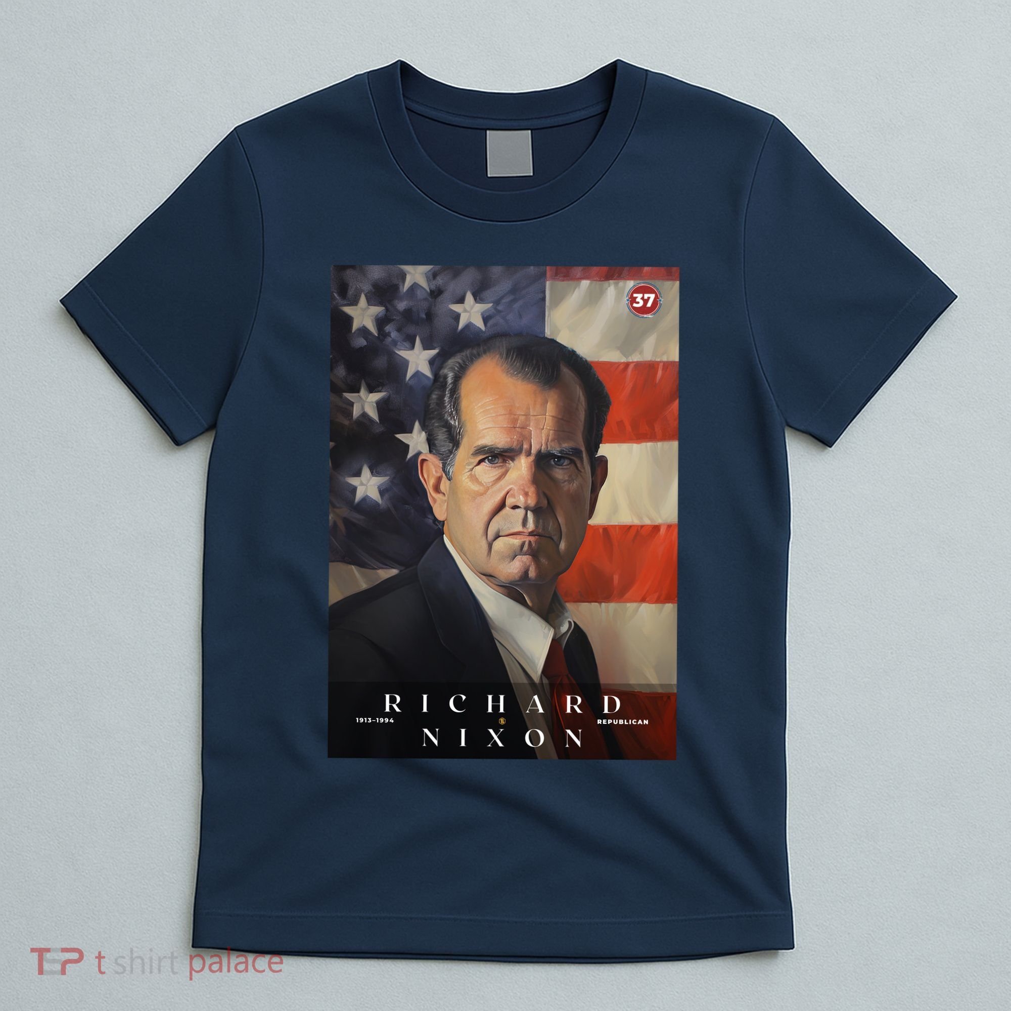 Richard Nixon 37th President Of The United States Portrait T-Shirt