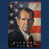Richard Nixon 37th President Of The United States Portrait T-Shirt thumb 7