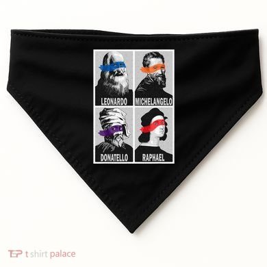 Renaissance Ninja Artists Poster Style Pop USA-Made Doggie Bandana