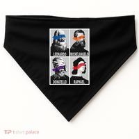 Renaissance Ninja Artists Poster Style Pop USA-Made Doggie Bandana thumb 0