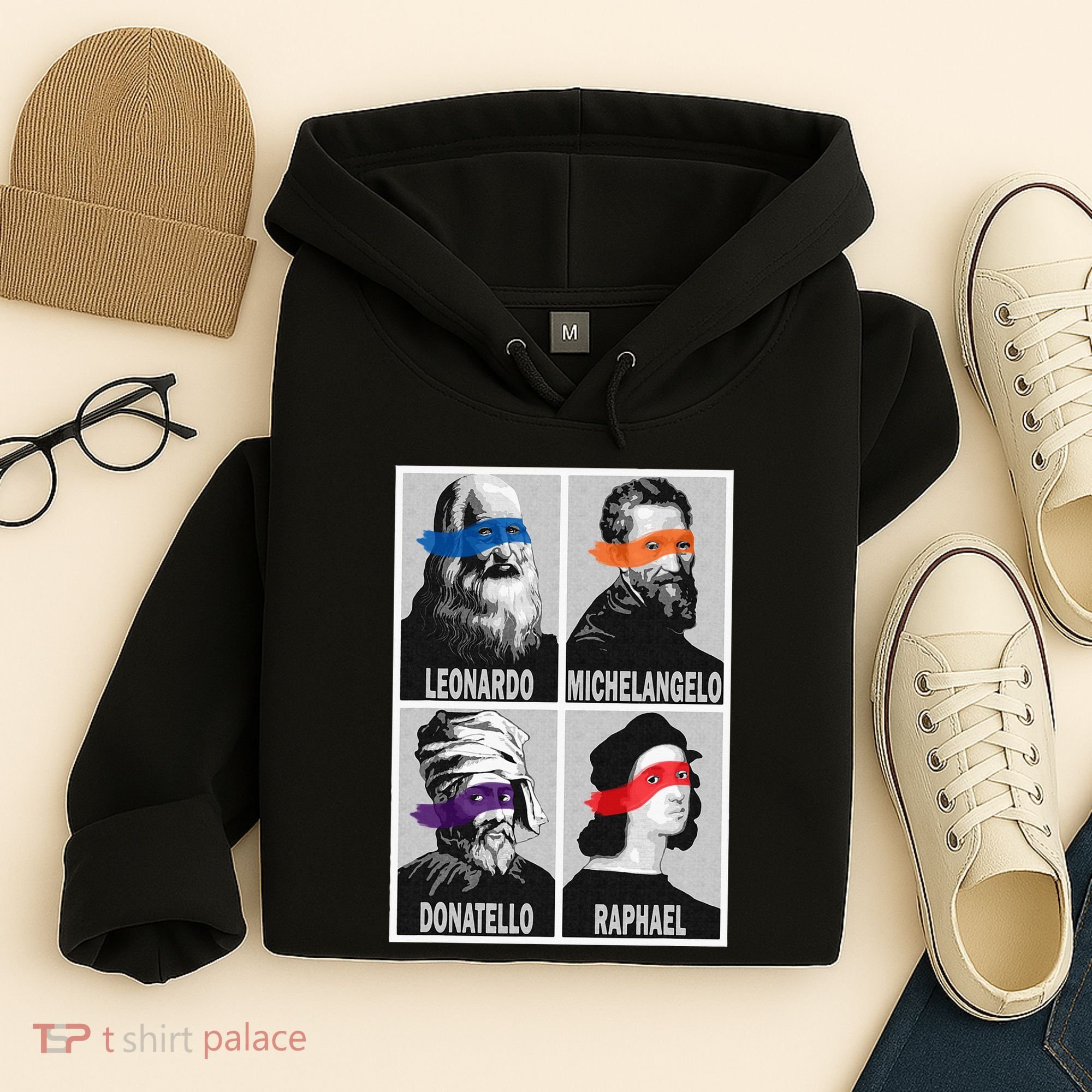 Renaissance Ninja Artists Poster Style Pop Hoodie