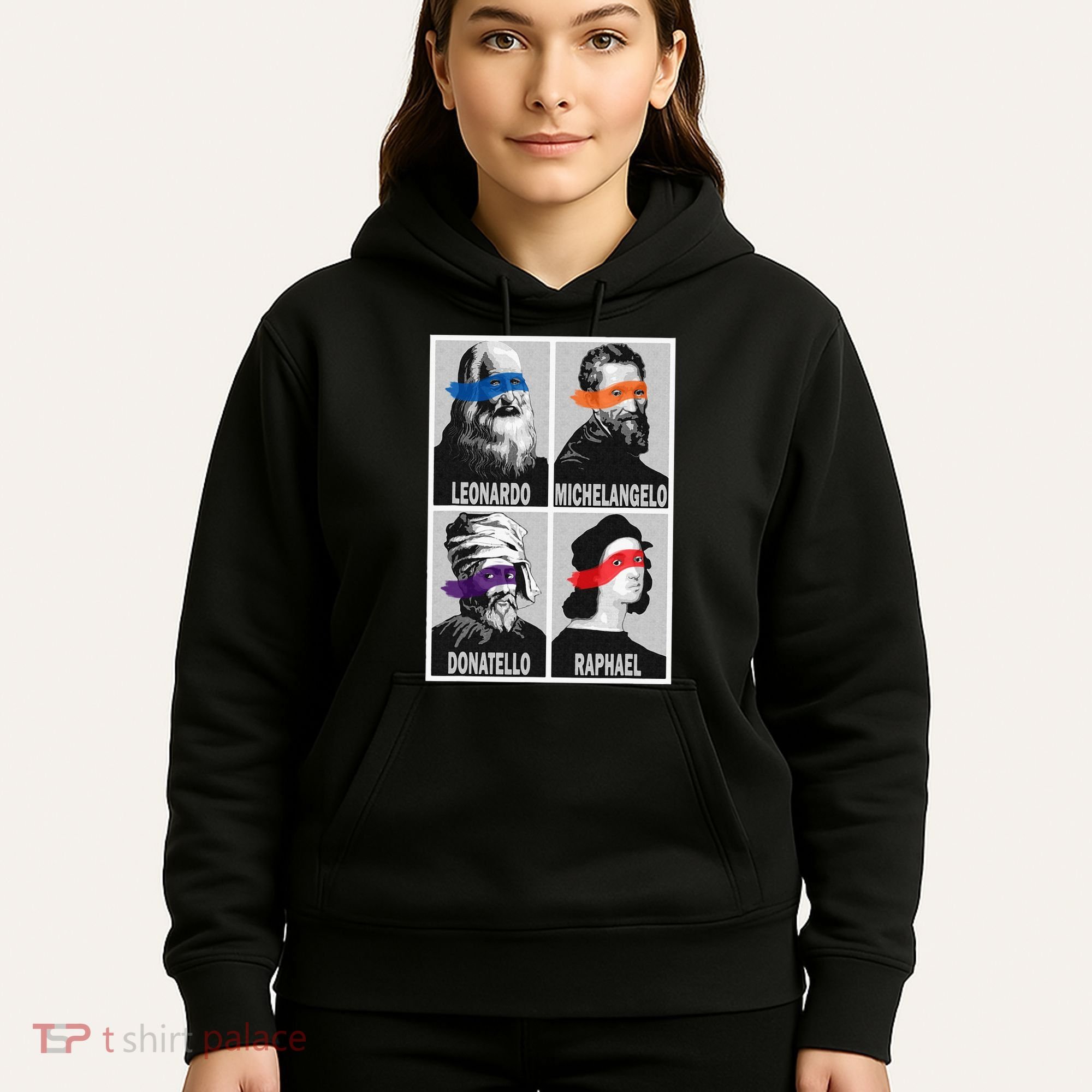 Renaissance Ninja Artists Poster Style Pop Hoodie