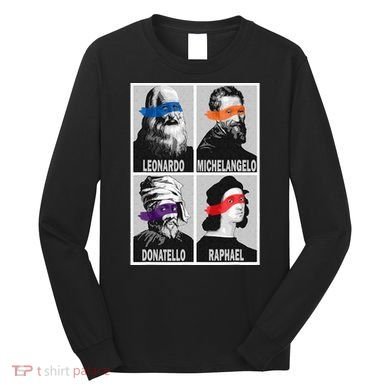 Renaissance Ninja Artists Poster Style Pop Long Sleeve Shirt