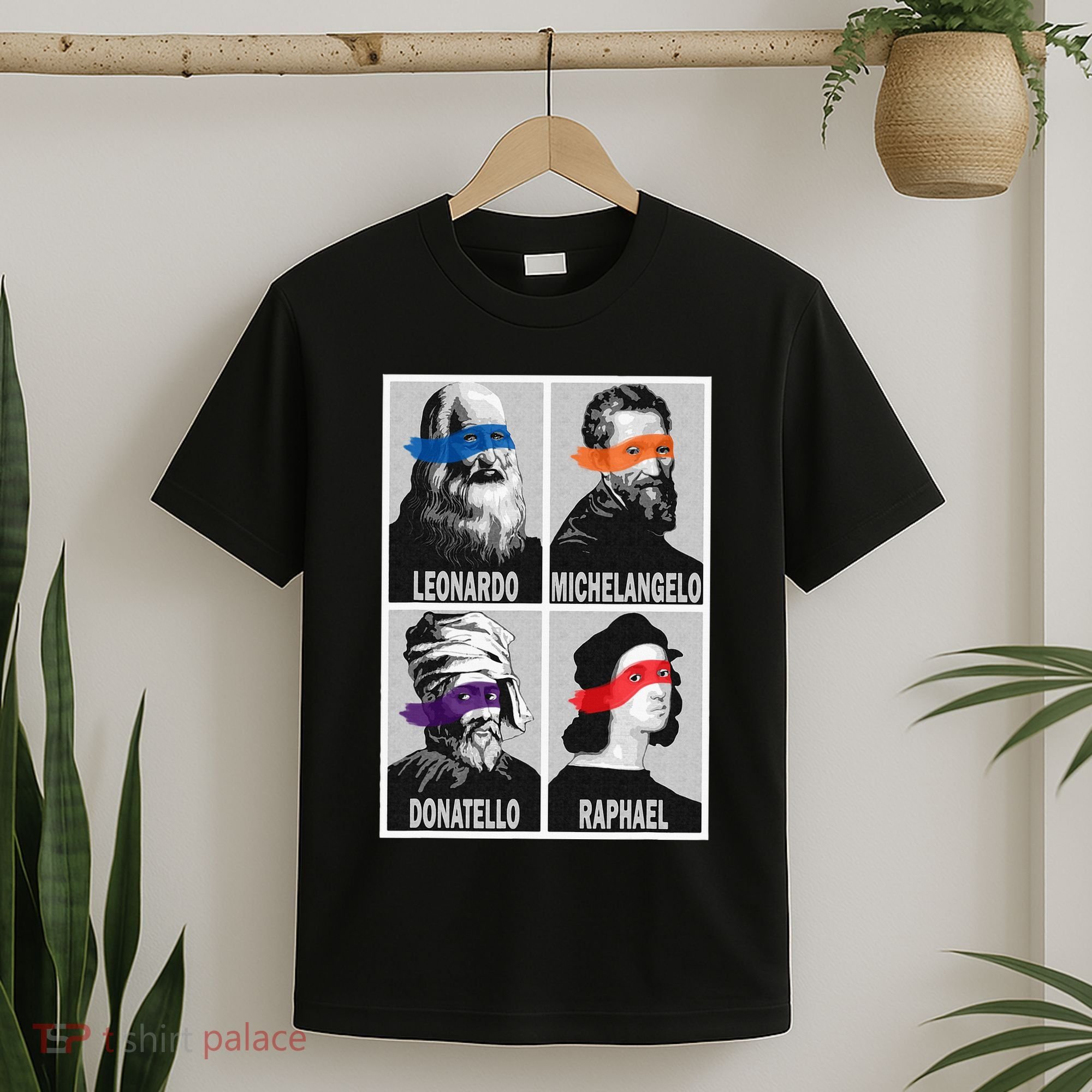 Renaissance Ninja Artists Poster Style Pop T-Shirt