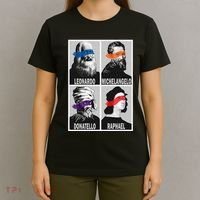 Renaissance Ninja Artists Poster Style Pop T-Shirt thumb 4