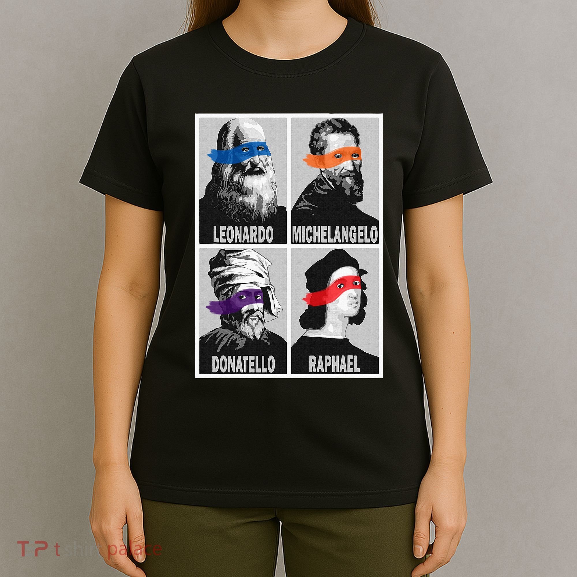 Renaissance Ninja Artists Poster Style Pop T-Shirt