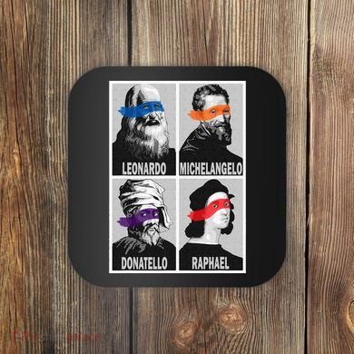 Renaissance Ninja Artists Poster Style Pop Coaster