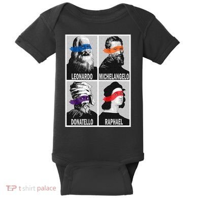 Renaissance Ninja Artists Poster Style Pop Baby Bodysuit