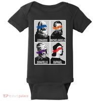 Renaissance Ninja Artists Poster Style Pop Baby Bodysuit thumb 0