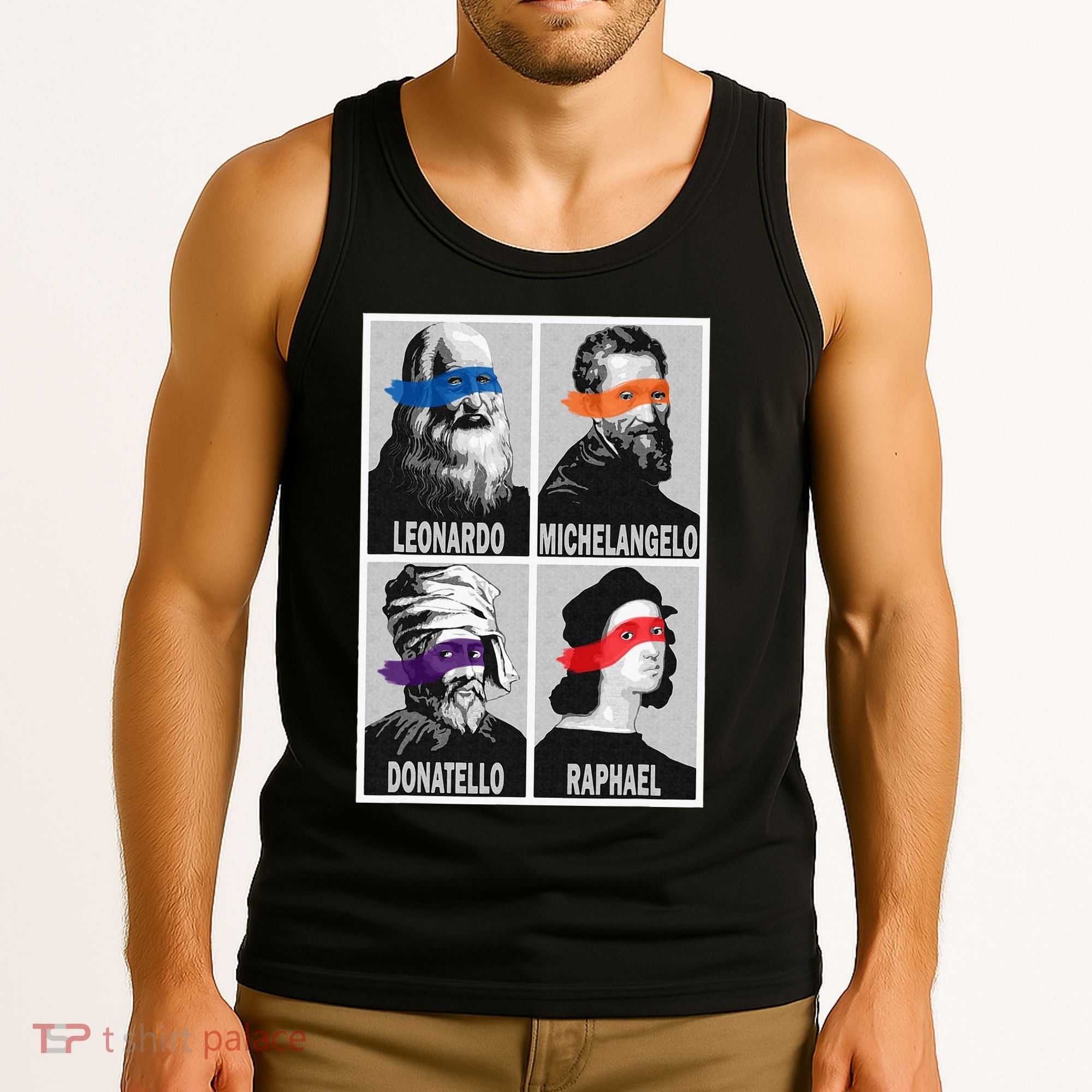 Renaissance Ninja Artists Poster Style Pop Tank Top
