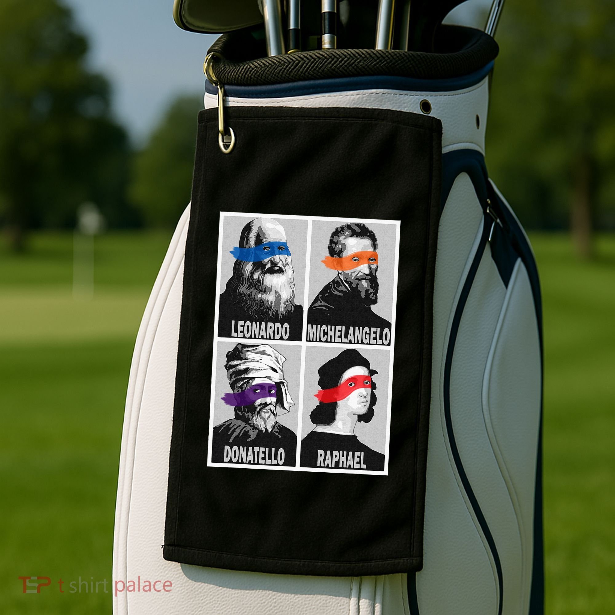 Renaissance Ninja Artists Poster Style Pop Golf Towel