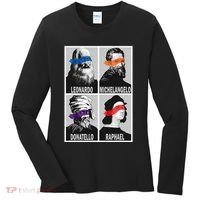 Renaissance Ninja Artists Poster Style Pop Women's Long Sleeve Shirt thumb 0