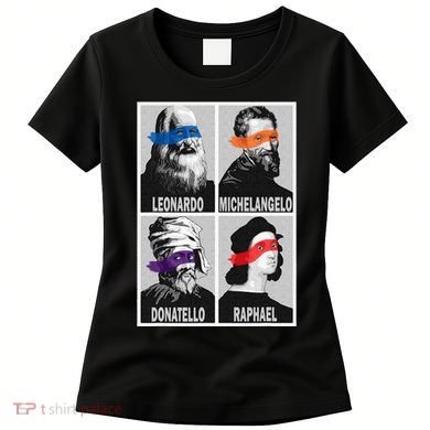 Renaissance Ninja Artists Poster Style Pop Women's T-Shirt