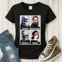 Renaissance Ninja Artists Poster Style Pop Women's T-Shirt thumb 3