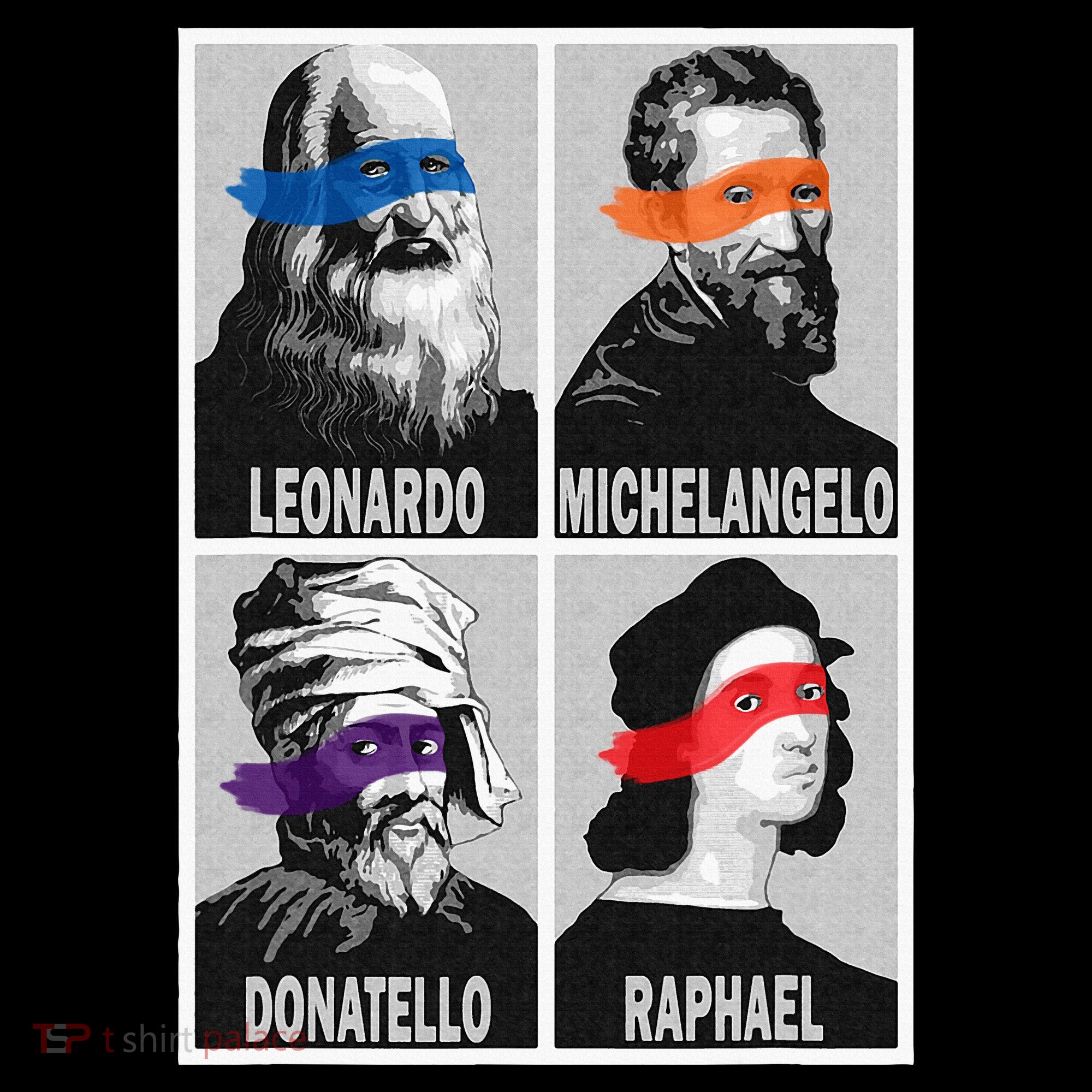 Renaissance Ninja Artists Poster Style Pop Women's T-Shirt
