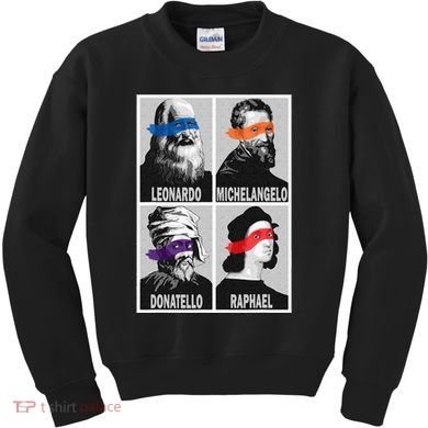 Renaissance Ninja Artists Poster Style Pop Kids Sweatshirt