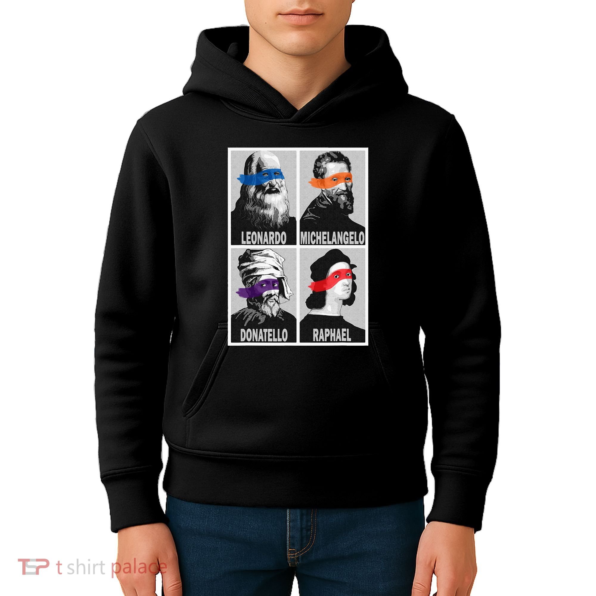 Renaissance Ninja Artists Poster Style Pop Kids Hoodie