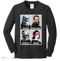 Renaissance Ninja Artists Poster Style Pop Kids Long Sleeve Shirt thumb 0