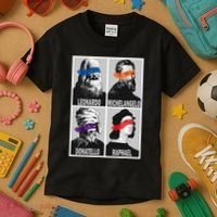 Renaissance Ninja Artists Poster Style Pop Kids T-Shirt thumb 3