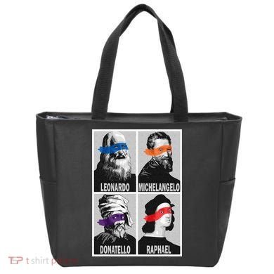 Renaissance Ninja Artists Poster Style Pop Tote Bag