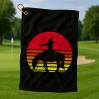Retro Native American Horse Gift Golf Towel thumb 1