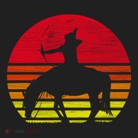 Retro Native American Horse Gift Golf Towel thumb 3