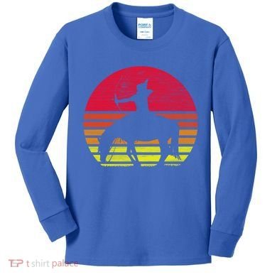 Retro Native American Horse Gift Kids Long Sleeve Shirt