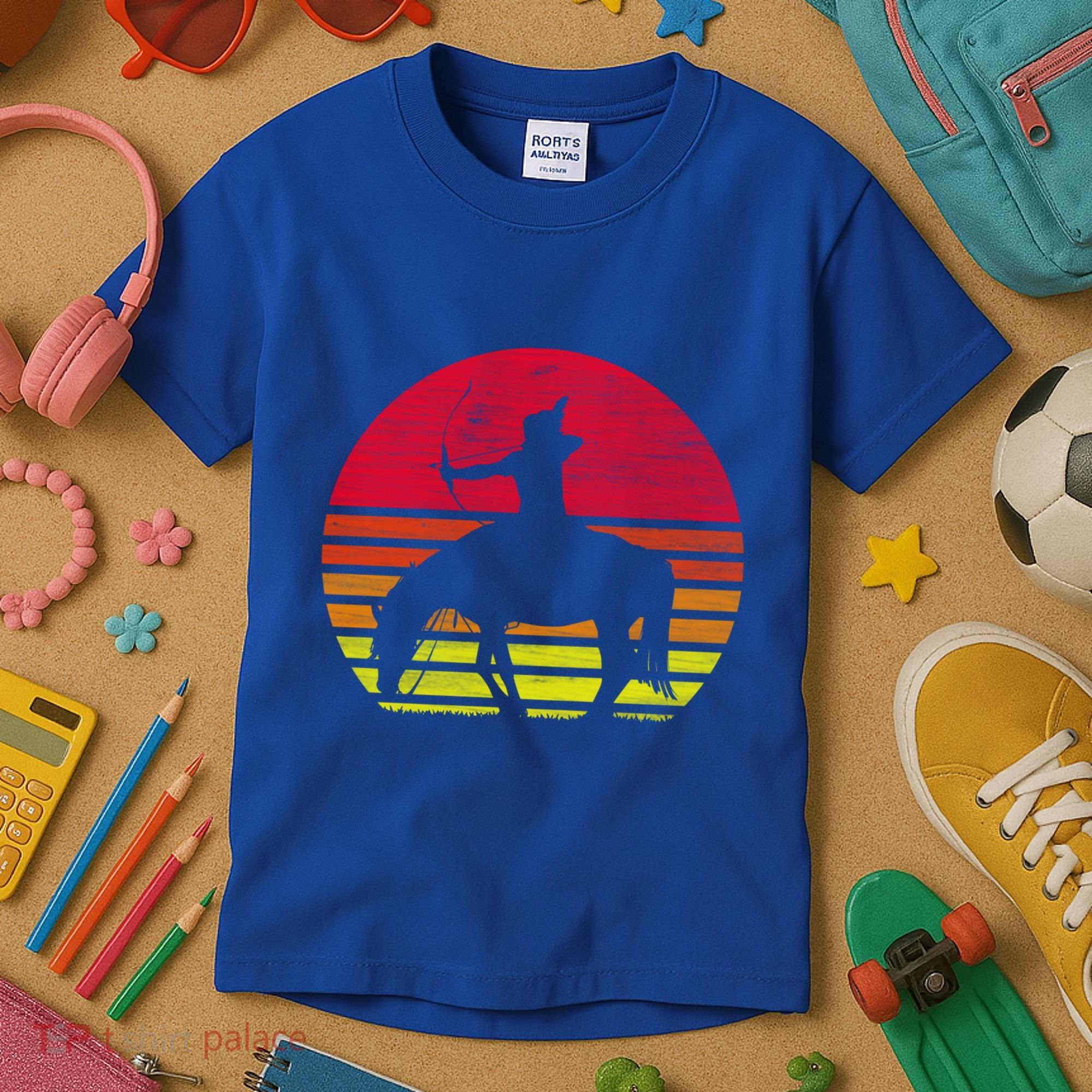 Retro Native American Horse Gift Kids T-Shirt