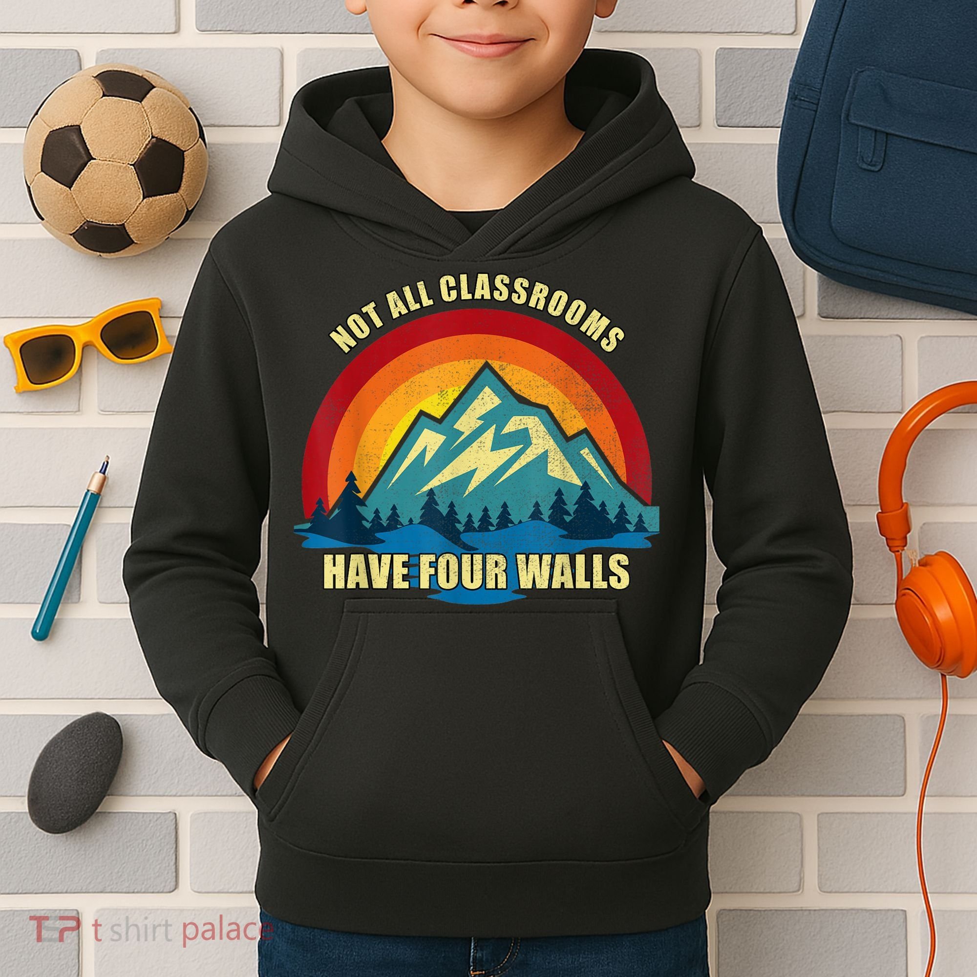 Retro Not All Classrooms Have Four Walls Homeschool Mom Dad Kids Hoodie