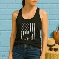 Retro Newfoundland American Flag Dog Dad Dog Mom Women's Tank Top thumb 2