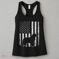 Retro Newfoundland American Flag Dog Dad Dog Mom Women's Tank Top thumb 3