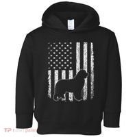 Retro Newfoundland American Flag Dog Dad Dog Mom Toddler Hoodie thumb 0