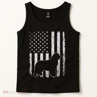 Retro Newfoundland American Flag Dog Dad Dog Mom Tank Top thumb 2