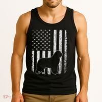 Retro Newfoundland American Flag Dog Dad Dog Mom Tank Top thumb 3