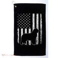 Retro Newfoundland American Flag Dog Dad Dog Mom Golf Towel thumb 0