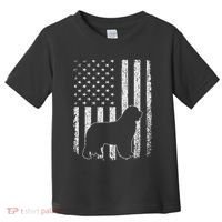 Retro Newfoundland American Flag Dog Dad Dog Mom Toddler T-Shirt thumb 0