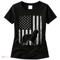 Retro Newfoundland American Flag Dog Dad Dog Mom Women's T-Shirt thumb 0