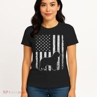 Retro Newfoundland American Flag Dog Dad Dog Mom Women's T-Shirt thumb 4