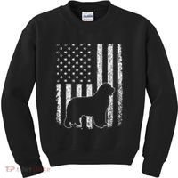 Retro Newfoundland American Flag Dog Dad Dog Mom Kids Sweatshirt thumb 0
