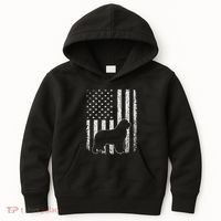 Retro Newfoundland American Flag Dog Dad Dog Mom Kids Hoodie thumb 0